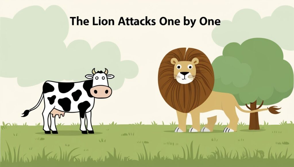 The Lion and The Cows