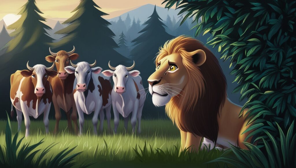 The Lion and The Cows